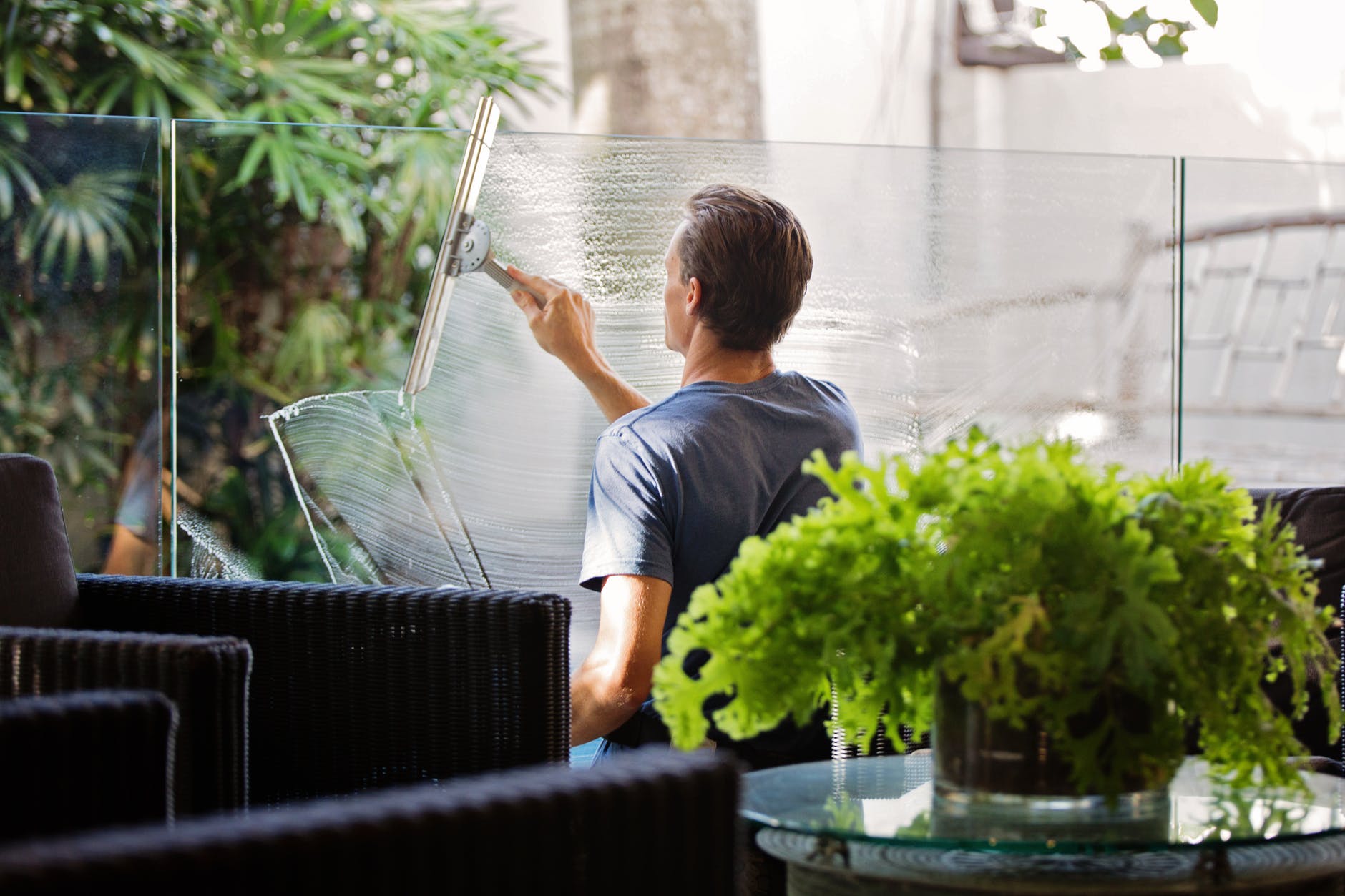 Keeping good posture while cleaning