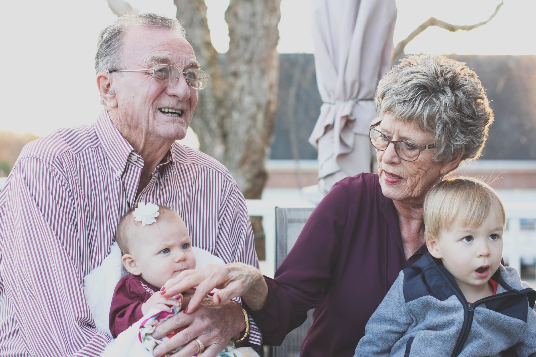 Independent Elder Couple with grandchildren